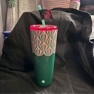Starbucks Shimmer Green Pink Hot Cold Stainless Steel Tumbler Holiday 2024